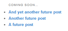 upcoming posts links